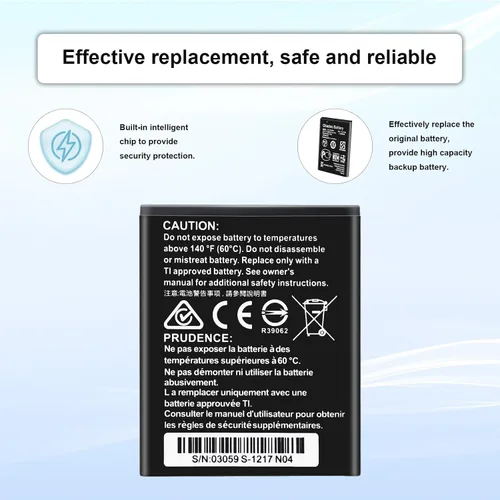 Vista 3 de Reemplazo de batería TI 84 Plus CE compatible con Texas Instruments
