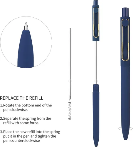 Vista 4 de WY WENYUAN Bolígrafos de Punto Fino de Escritura Suave, Bonitos Bolígrafos para Diarios, Hermosos Bolígrafos para Maestros, Tinta Negra de 1.0 Mm