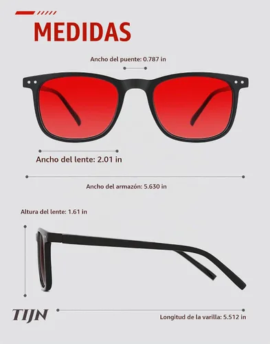 Vista 7 de TIJN Blue Light Blocking Glasses, Square Frame for Computer Gaming Negro
