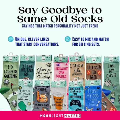 Vista 69 de Moonlight Makers Funny Colored Socks, Novelty Socks, Stocking Stuffer, Unisex Socks