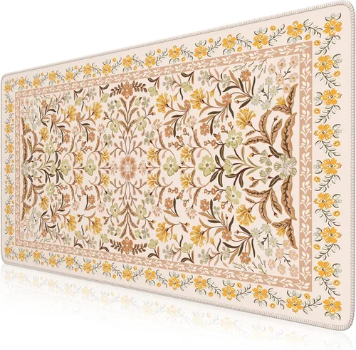Vista 35 de iCasso Alfombrilla de mouse estética pequeña con diseño floral, mini alfombrilla de mouse portátil rosa, antideslizante y cómoda, de tela para mouse