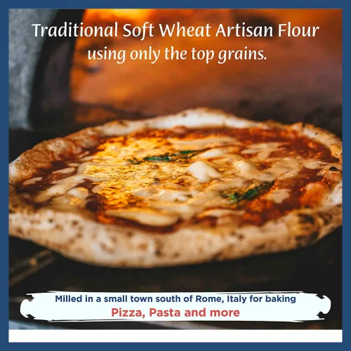 Vista 6 de POLSELLI Classica, Harina doble cero tipo 00, totalmente natural para pizza, pan, pasta y hornear, 2.2 lbs (2.2 libras) Fine-Milled Italian "00