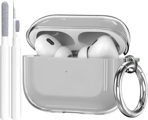 Vista 8 de Compatible con Airpods Pro 3 Funda transparente con bloqueo para teléfono, suave TPU magnético bloqueo automático Apple AirPods Pro de tercera