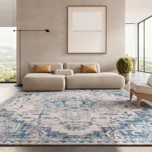 Vista 52 de Safavieh MAD473E - Tapete con diseño de medallón desgastado, bohemio elegante, colección Madison, no suelta pelos, fácil de cuidar, alto tránsito