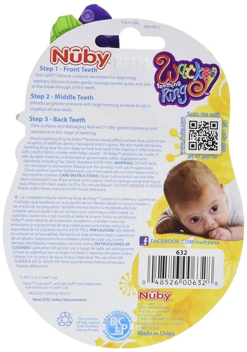 Vista 2 de Nuby Wacky - Anillo de dentición, multicolor