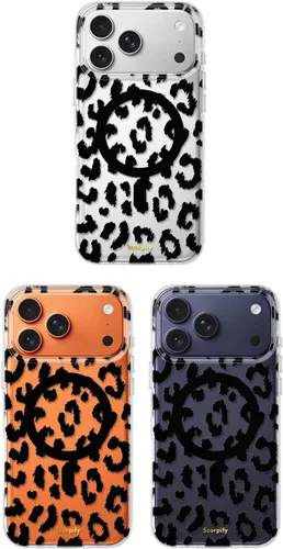 Vista 6 de SCORPIFY - Funda para iPhone 17 Pro Max Leopardo negro transparente LP-Negro Transparente Leopardo