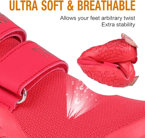 Vista 4 de FANTURE Zapatos de levantamiento de pesas para hombre y mujer, calzado de entrenamiento para sentadillas, minimalistas, tenis de gimnasio descalzos