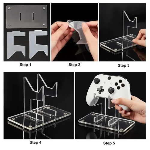 Vista 3 de AHANDMAKER Soporte universal para control de juegos, acrílico transparente, soporte de escritorio desmontable para gamepad para exhibición