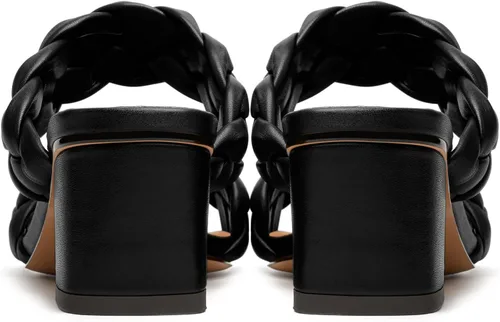 Vista 4 de Sandalias de tacón bajo para mujer, sin cordones, con punta cuadrada, estilo casual, mate, de 2 pulgadas
