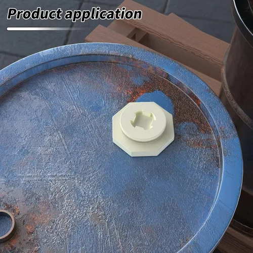 Vista 5 de TAISHER Adaptador de conector de tanque de mamparo de 1 pulgada de ABS blanco con tapones y junta para tanque de agua, barriles de lluvia, acuarios