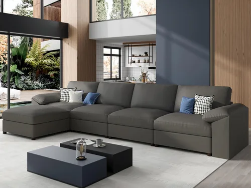 Vista 121 de EASE MOOSE Sofá modular seccional, sofá en forma de U para sala de estar Beige
