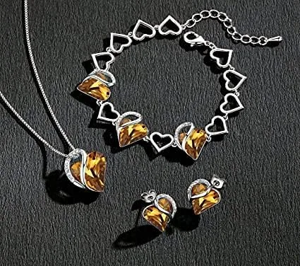 Vista 7 de Leafael - Collares para mujer, dije de corazón de amor infinito con cristales de piedra natal, cadena chapada en plata de 18 + 2 pulgadas, regalo