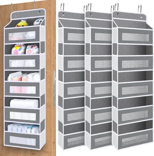 Vista 13 de Organizador de Almacenamiento de Bolsillos Mejorado para Puerta, 5 Estantes de Organizadores Colgantes para Puerta con 10 Bolsillos de Gran