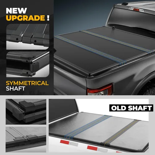Vista 3 de Auto Dynasty - Cubierta dura de tres pliegues para plataforma de camioneta, FRP, compatible con camioneta Toyota Tacoma 2005-2015 de 5 pies