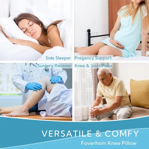 Vista 7 de foverhom Almohada de rodilla de espuma viscoelástica, almohada ortopédica de pierna para alivio de la ciática, dolor de espalda, embarazo, dolor