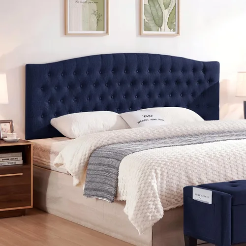Vista 11 de 24KF 6058-Q - Cabecera tapizada de terciopelo con botones para montar en la pared, cómoda y a la moda, tamaño Queen/Matrimonial, color negro