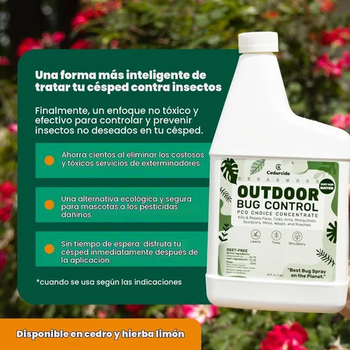 Vista 5 de Cedarcide Concentrado de control de insectos al aire libre Mata y repele mosquitos, garrapatas, pulgas, ácaros y más con aceites esenciales