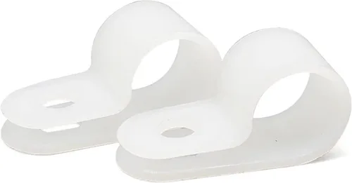 Vista 7 de 200 Uds. de nylon blanco tipo R abrazadera de cable sujetador de 1/2 pulgada clips de alambre de plástico abrazaderas surtido para conducto de cable