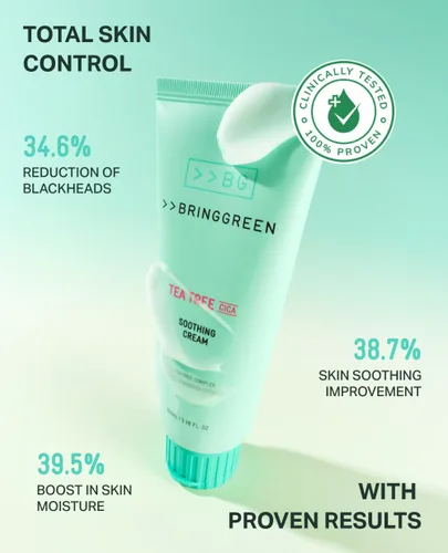 Vista 6 de BRING GREEN Tea Tree Cica Soothing Cream Plus 3.4 fl oz Cuidado de la piel coreano (paquete de 2)
