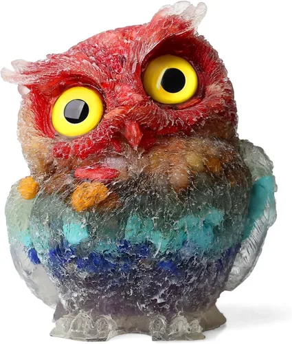Vista 15 de LAIDANLA Estatua de Búho de Amatista de 2.4" Cristal Curativo Natural Figura de Búho Animal Morado Lindo Escultura de Bolsillo Reiki Energía