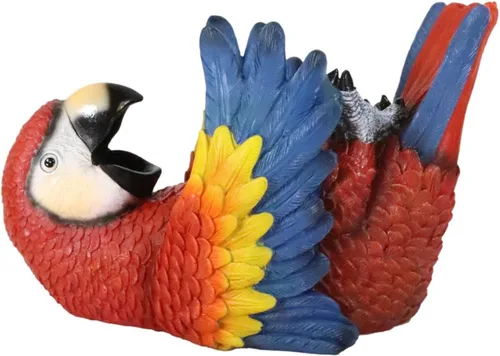 Vista 6 de Ebros Gift Paquete de 2 saleros y pimenteros con diseño de selva tropical de río rojo escarlata, guacamayo, pájaro, salero y pimentero y botellero