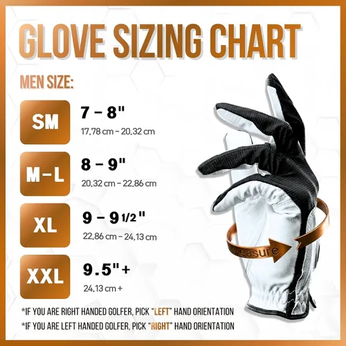 Vista 9 de Copper Tech Golf Gloves Men Right Handed Golfer Or Left Handed Golfer (2 Pack) Copper Compression Joint Support Flexible & Comfortable Fit with