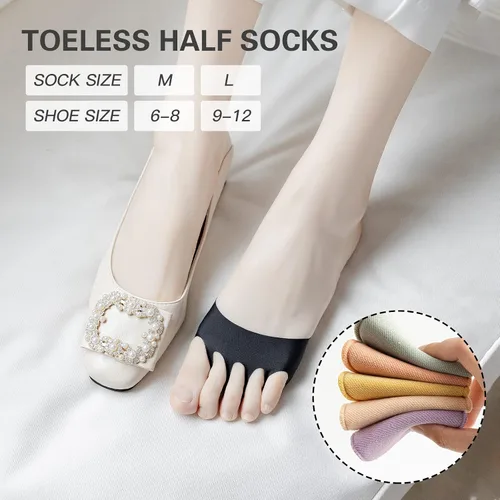 Vista 5 de 6 pares de calcetines para mujer, medias medias medias para mujer, inserciones de zapatos de tacón alto, adecuados para zapatos de mujer, Mezclado
