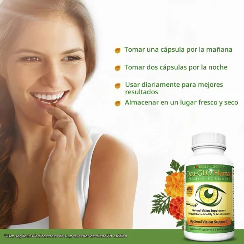 Vista 6 de Ocu-GLO Human Vision Formula Cápsulas de apoyo para la salud ocular, 90