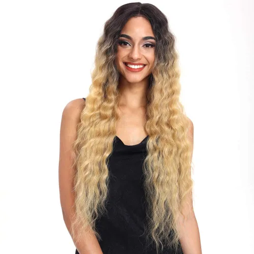 Vista 14 de Joedir - Peluca de 30 pulgadas de largo con encaje frontal, cabello ondulado profundo, parte superior, cabello natural superior con abuelitos