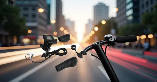 Vista 6 de Alomejor Empuñadura de acelerador de scooter eléctrico, pantalla LCD, diseño de medio acelerador, acelerador de bicicleta eléctrica de 0.886 in