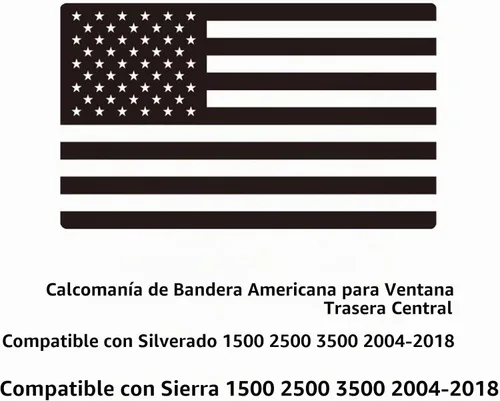 Vista 2 de Zxiaochun Calcomanía de Bandera Estadounidense para Ventana Trasera Central para Chevy Silverado/GMC Sierra 2004-2016 2017 2018 Ventana Central