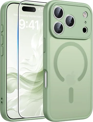Vista 135 de FNTCASE for iPhone 17 Pro Case: Translucent Light Blue Slim Cases Compatible with MagSafe, Full Camera Protection & Tempered Glass Protector, 14FT