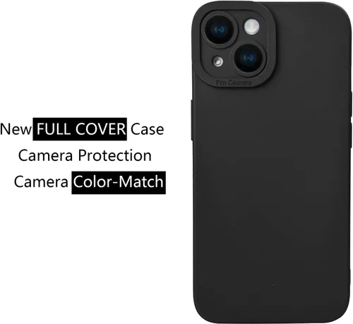 Vista 2 de LOOKSEVEN Funda para iPhone 13, carcasa trasera de goma TPU de silicona negra compatible con iPhone 13 (6.1 pulgadas)