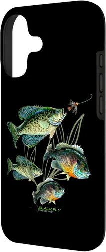 Vista 2 de Crappie Bluegill Fishing Phone Covers Black Fly Case for iPhone 17