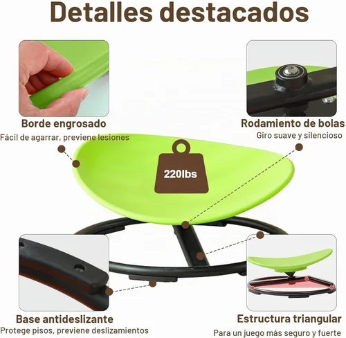 Vista 4 de Silla giratoria sensorial para niños autistas, juguete para sentarse y girar a partir de 3 años