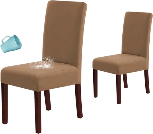 Vista 11 de H.VERSAILTEX Juego de 4 fundas 100% impermeables para sillas de comedor, fundas elásticas para sillas de comedor, fundas protectoras para sillas