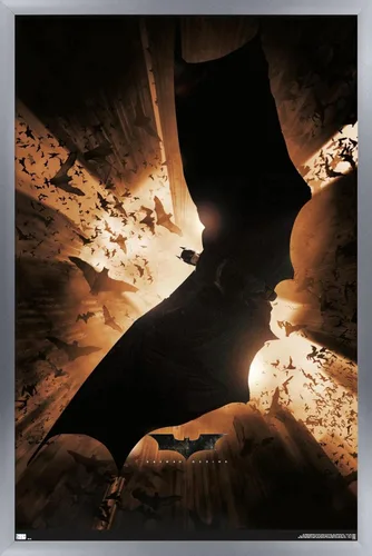 Vista 11 de DC Comics Batman Begins - Póster de pared de una hoja, 22.4 pulgadas de largo x 14.7 pulgadas de ancho, versión enmarcada de madera de granero