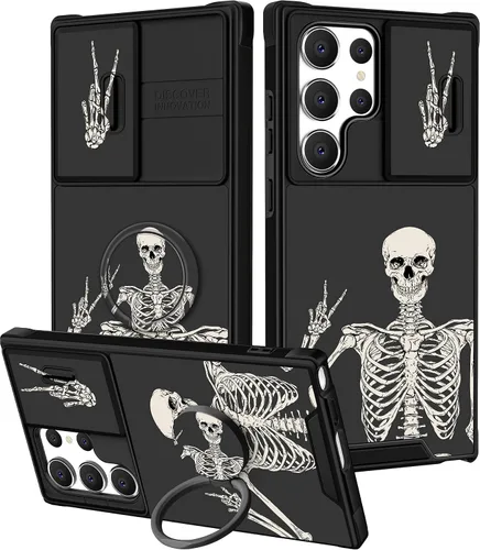Vista 124 de Funda 2 en 1 para Samsung Galaxy S23 Ultra Flamingo para mujeres y niñas, diseño femenino de flamencos con cubierta deslizante para cámara y soporte