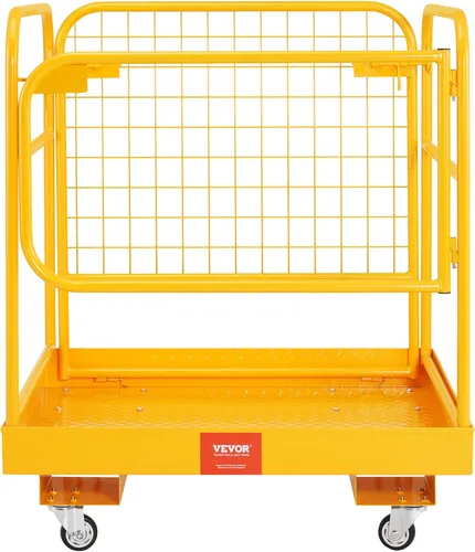 Vista 10 de VEVOR Cesta de Carga para Montacargas, Plataforma de Trabajo con Jaula de Seguridad de 36 x 36 Pulgadas, Capacidad de Carga de 1200 lbs, Cesta