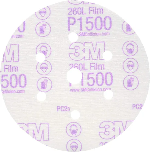 Vista 18 de 3M 17 Hookit - Disco de película para acabado, antipolvo, 6 pulgadas, P8., P600, 3