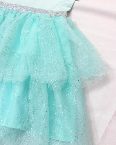 Vista 5 de Disney Vestido de princesa con tutú para niñas - Vestido de fiesta de manga corta con volantes para niñas pequeñas y niños - Vestido de disfraz