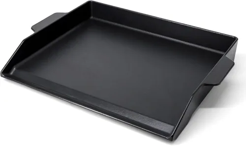 Vista 8 de Criditpid Plancha universal de hierro fundido grande con paredes laterales extra altas para parrillas de gas, carbón, parrilla Blackstone de 20
