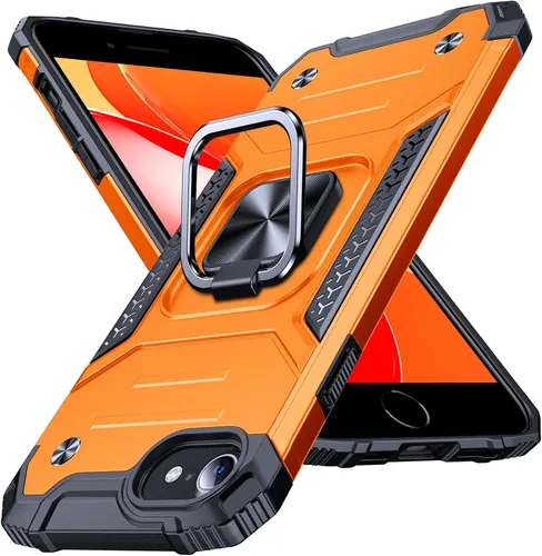Vista 80 de Anqrp Funda resistente para iPhone 6/7/8/SE/SE2 con soporte de anillo mejorado y agarre, grado militar, a prueba de golpes, resistente y robusta
