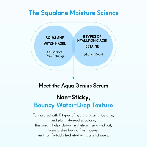Vista 4 de S.NATURE AQUA SQUALANE SERUM Suero facial profundamente hidratado para todo tipo de piel, calmante, reafirmación de poros y control de sebo
