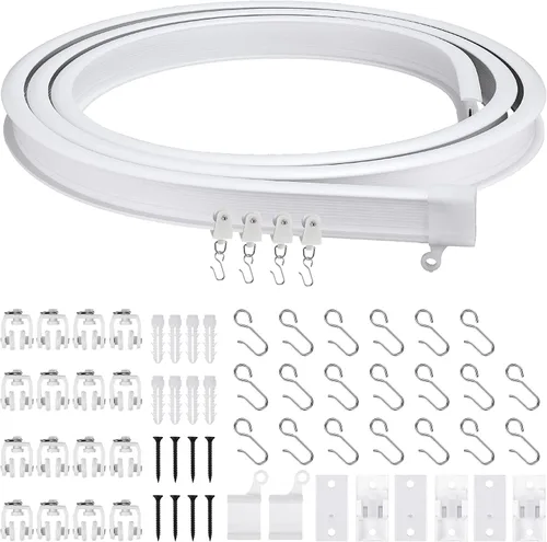 Vista 8 de Jetec - Cortina de techo flexible y flexible, 6.5 pies, 6.6 ft, color Blanco