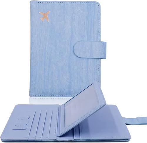 Vista 18 de Melsbrinna - Funda para pasaporte, ranuras para tarjetas, bonita funda para pasaporte para mujeres/hombres, resistente al agua con bloqueo RFID