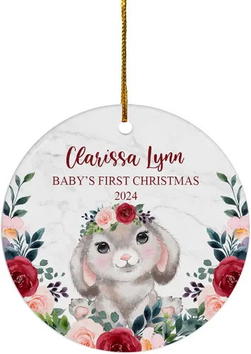 Vista 8 de FLOCHIL Adorno personalizado para la primera Navidad del bebé 2024, adorno de la primera Navidad de los bebés 2024, regalo para niños, niñas, bebés