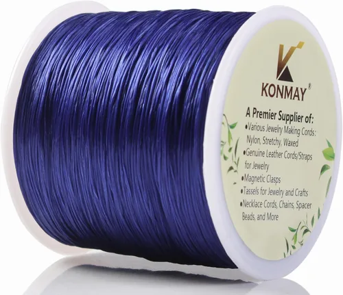 Vista 7 de KONMAY Cuerda elástica de elastano verde militar de 0.024 in, cordón elástico suave para abalorios, 450 yardas para pulseras, collares y fabricación