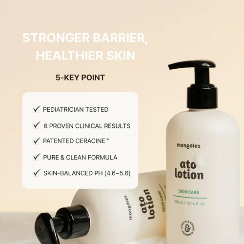 Vista 3 de Mongdies Baby Ato Lotion-Soluciones hidratantes e hidratantes para pieles sensibles y delicadas, excelente grado en alemán Derma Test, todos