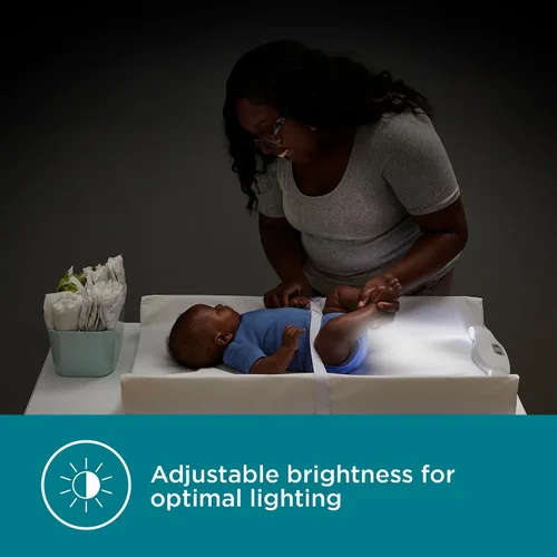 Vista 7 de Contours GlowFlex - Luz nocturna para bebés para cambios de pañales, brillo suave regulable, control táctil, apagado automático, correa